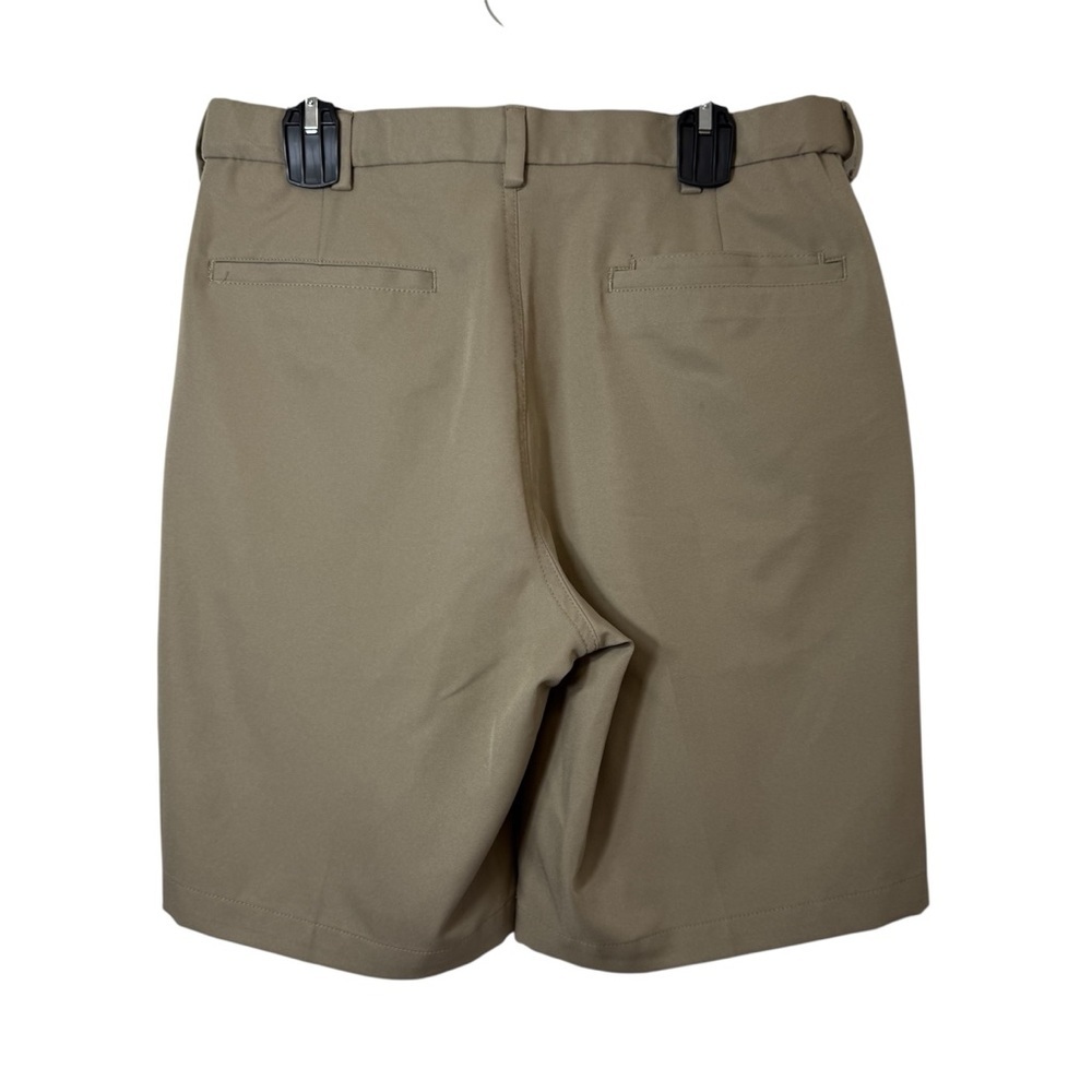 Haggar Men's Khaki Flat Front Cool Pro Shorts - Picture 2 of 6